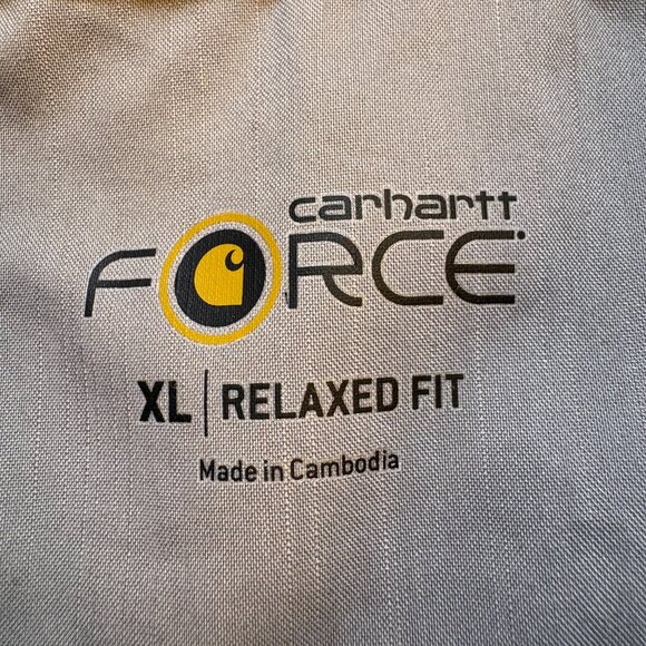 Carhartt Force Work Shirt AVISTA Logo Gray Men's XL - Picture 7 of 8